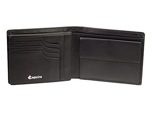 Portemonnaie Esquire Leder Schwarz RFID Black Geldbörse RFID Schutz und Card Safe GO 2282 Geldbeutel Portemonnaie Datenschutz Wallet Purse Querformat Schick von Esquire