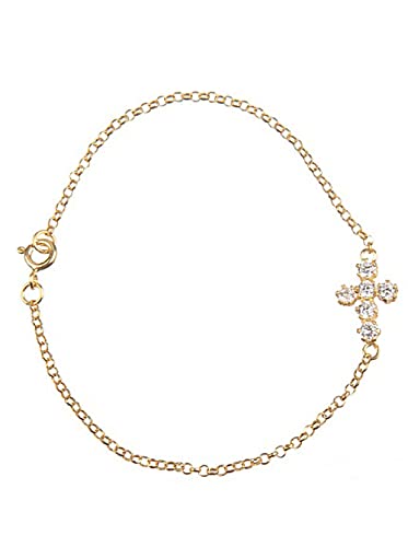Essence Bijoux | Armband aus vergoldetem 925er Sterlingsilber mit Kreuz Zirkonium Gold von Essence Bijoux
