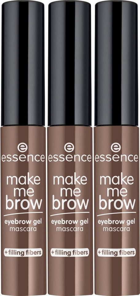 Essence Augenbrauen-Farbe make me BROW eyebrow gel mascara, 3-tlg., Augenbrauen-Gel für definierte Augenbrauen von Essence