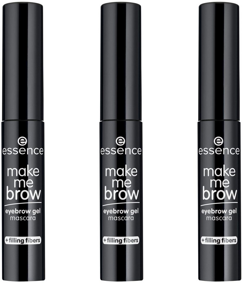 Essence Augenbrauen-Gel make me BROW eyebrow gel mascara, 3-tlg., Mit winzigen Fasern, bietet Farbe und Volumen, natürlicher Look. von Essence