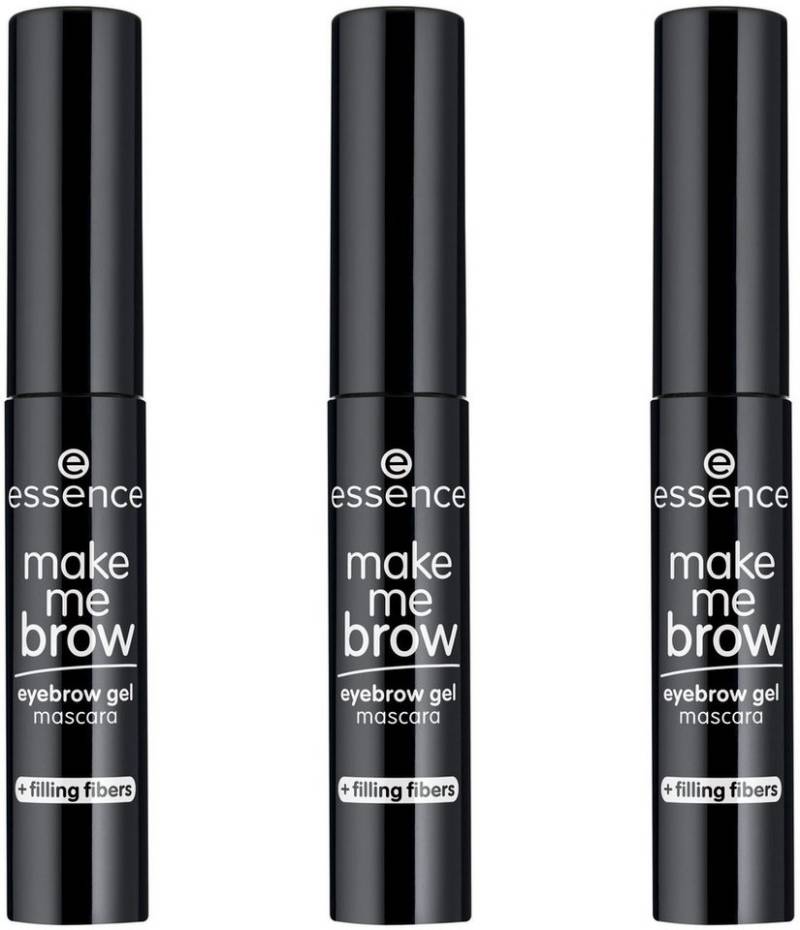 Essence Augenbrauen-Gel make me BROW eyebrow gel mascara, 3-tlg., Mit winzigen Fasern, bietet Farbe und Volumen, natürlicher Look. von Essence