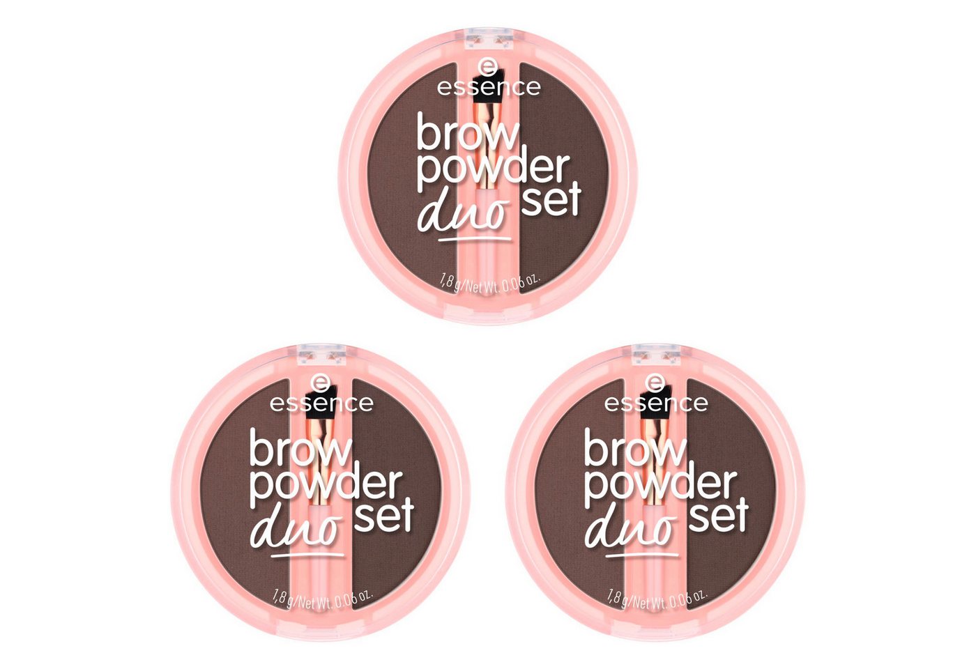 Essence Augenbrauen-Puder brow powder duo set, 3-tlg., Natürliche Definition der Augenbrauen, präzise Anwendung, verblendbar. von Essence