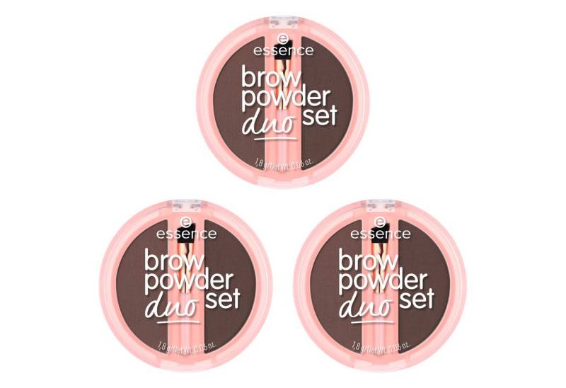 Essence Augenbrauen-Puder brow powder duo set, 3-tlg., Natürliche Definition der Augenbrauen, präzise Anwendung, verblendbar. von Essence