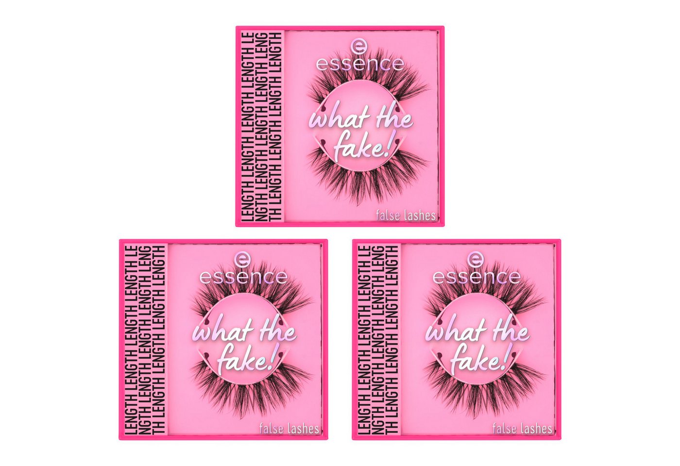 Essence Bandwimpern what the fake! false lashes, Set, 3 tlg., 3-tlg., Wiederverwendbar von Essence