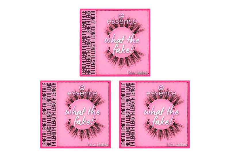 Essence Bandwimpern what the fake! false lashes, Set, 3 tlg., 3-tlg., Wiederverwendbar von Essence