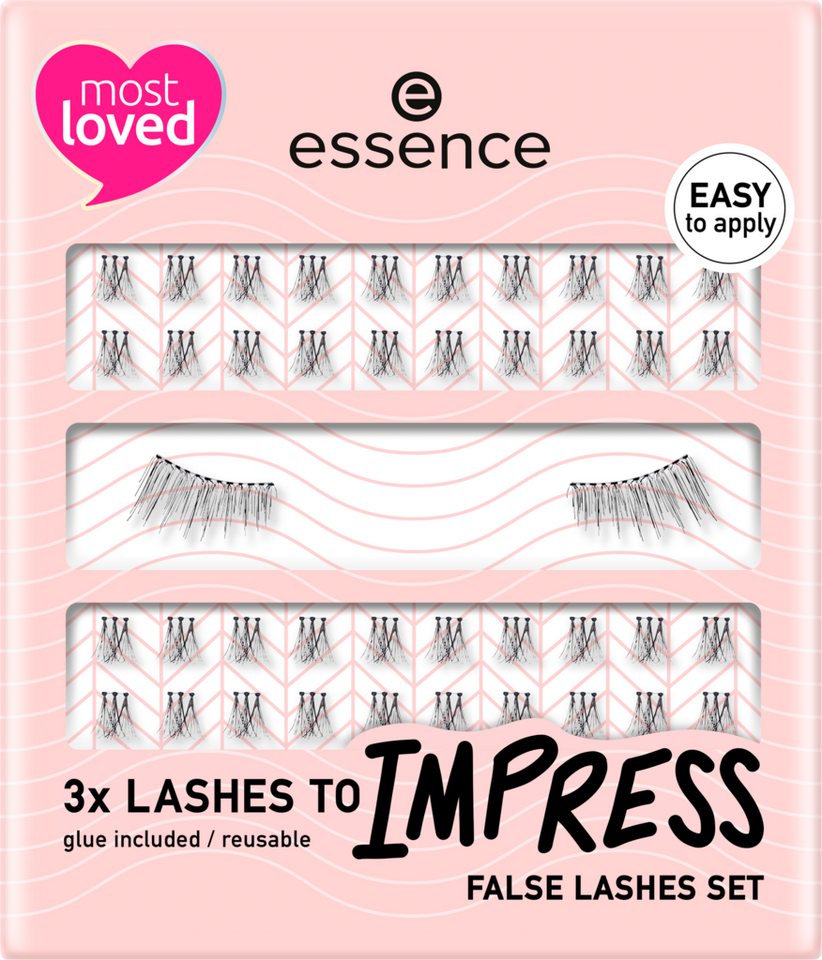 Essence Einzelwimpern 3x LASHES TO IMPRESS false lashes set 01, Set, 3 tlg. von Essence