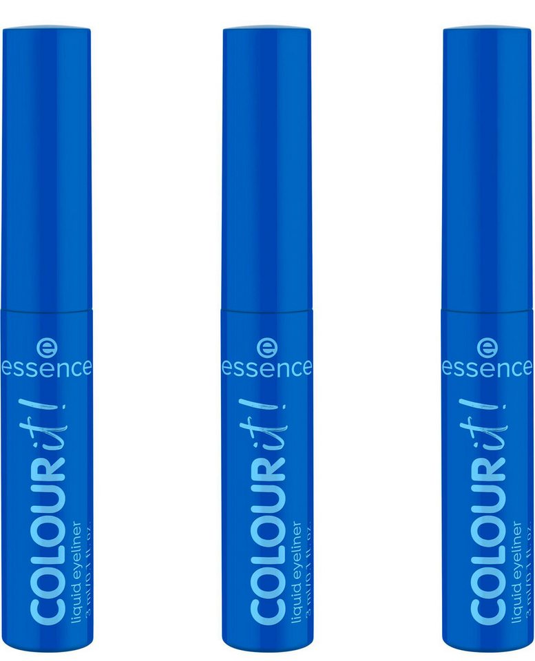 Essence Eyeliner COLOUR it! liquid eyeliner, 3-tlg., Präzise Pinselspitze für müheloses Zeichnen definierter Linien. von Essence