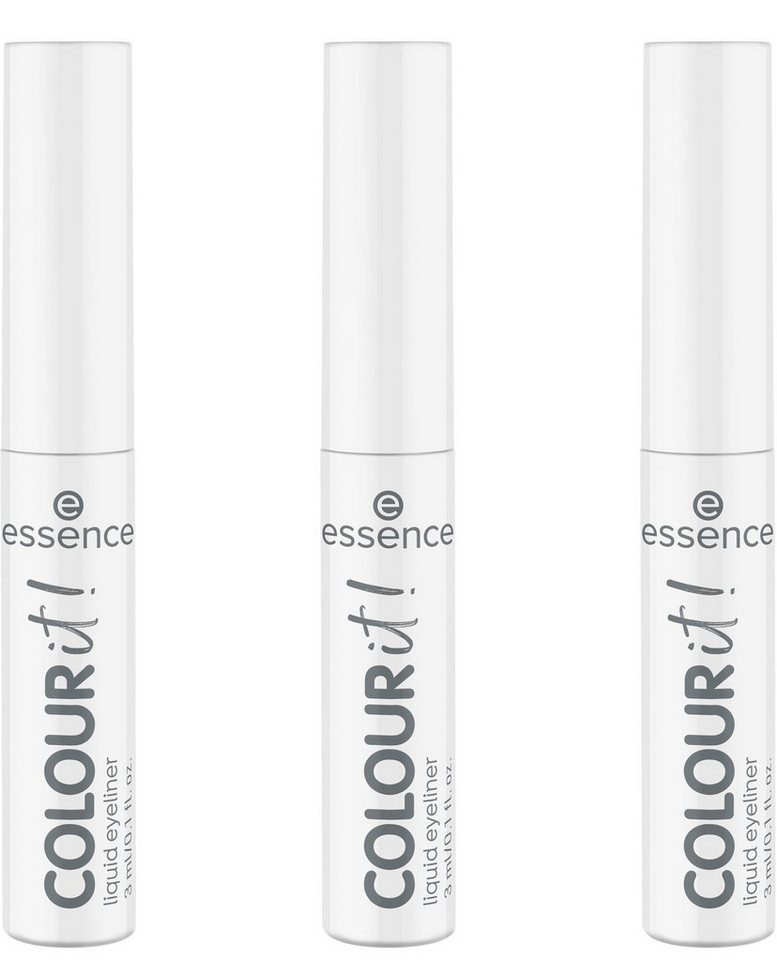 Essence Eyeliner COLOUR it! liquid eyeliner, 3-tlg., Präzise Pinselspitze für müheloses Zeichnen definierter Linien. von Essence