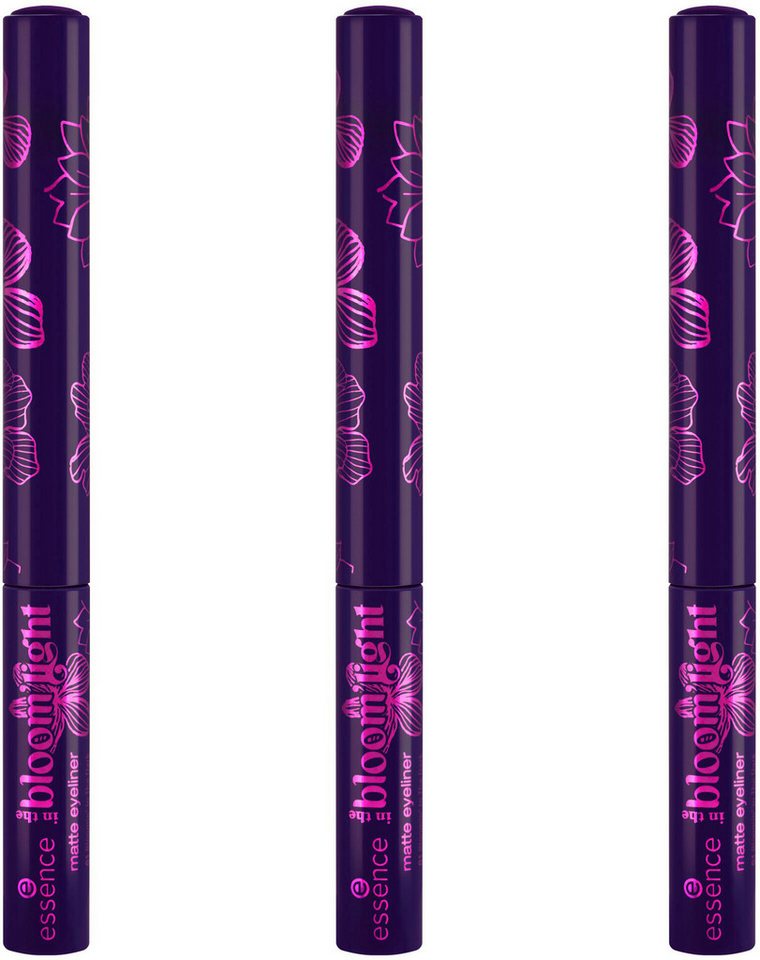 Essence Eyeliner in the bloom'light matte eyeliner, 3-tlg., mit hochpigmentierter Textur von Essence