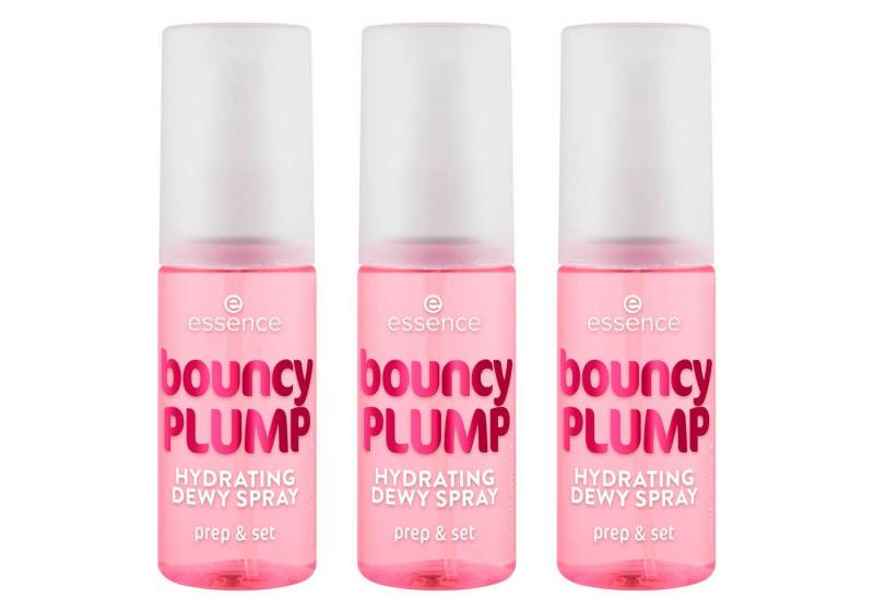 Essence Fixierspray bouncy PLUMP HYDRATING DEWY SPRAY, 3-tlg., 3-tlg., Plumping-Effekt, pflegend, frischer Duft von Essence