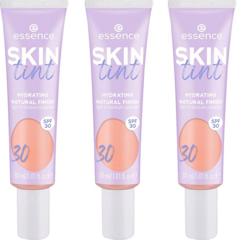 Essence Foundation SKIN tint, 3er Pack, mit veganen Inhaltsstoffen von Essence
