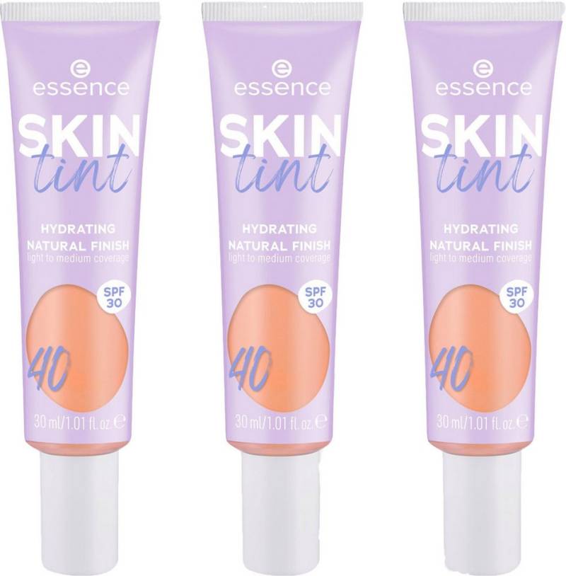 Essence Foundation SKIN tint, 3er Pack, mit veganen Inhaltsstoffen von Essence