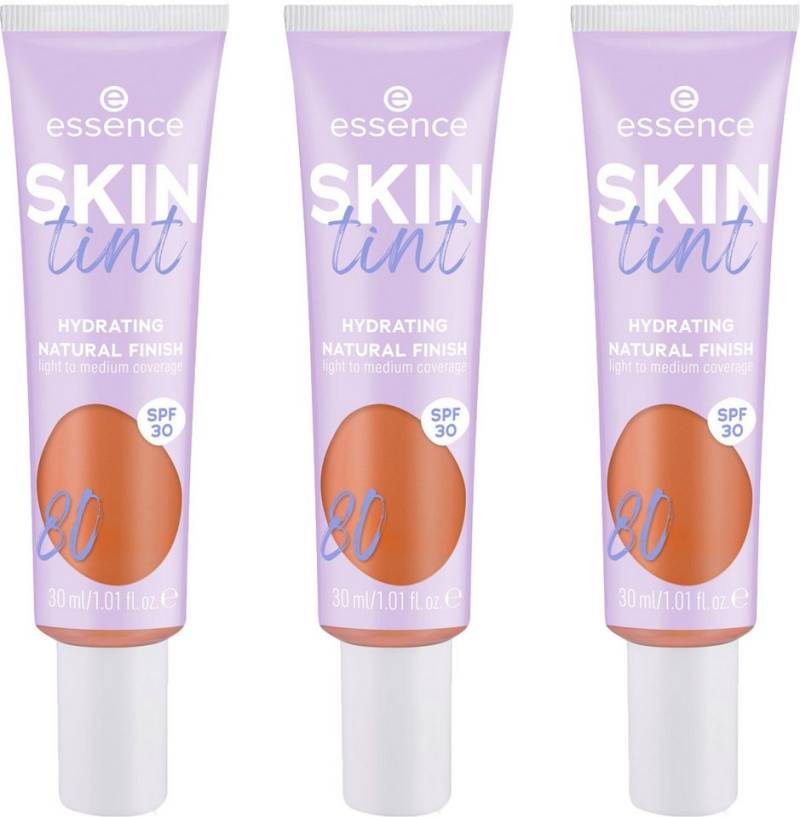 Essence Foundation SKIN tint, 3er Pack, mit veganen Inhaltsstoffen von Essence