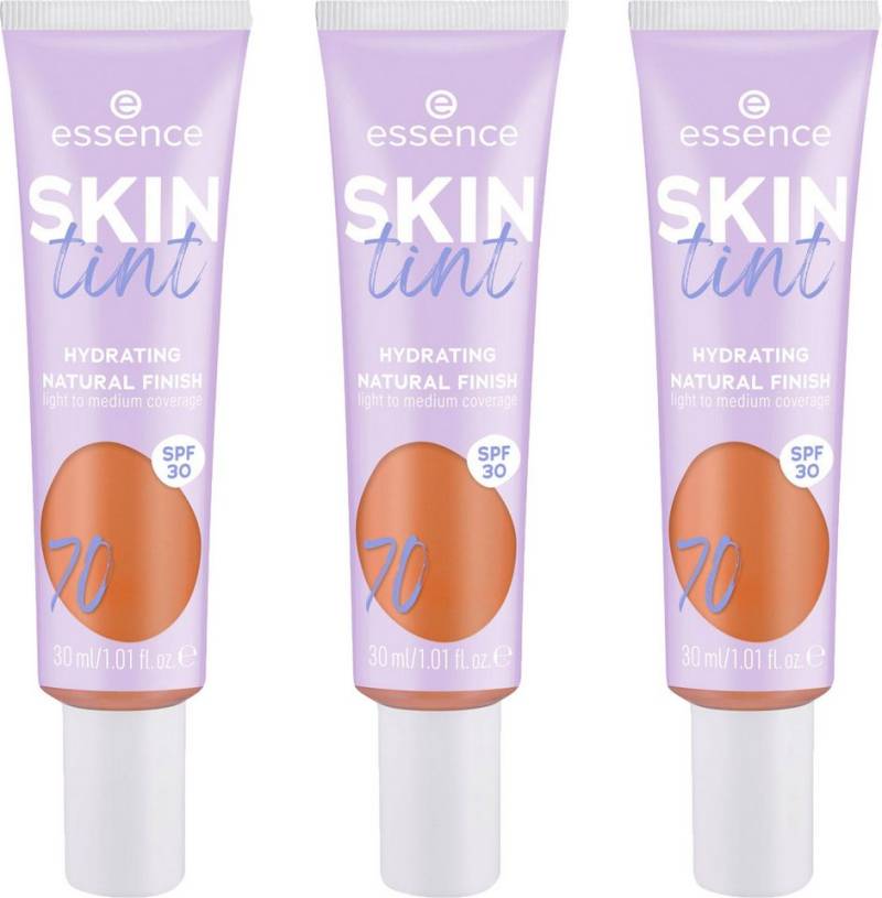 Essence Foundation SKIN tint, 3er Pack, mit veganen Inhaltsstoffen von Essence