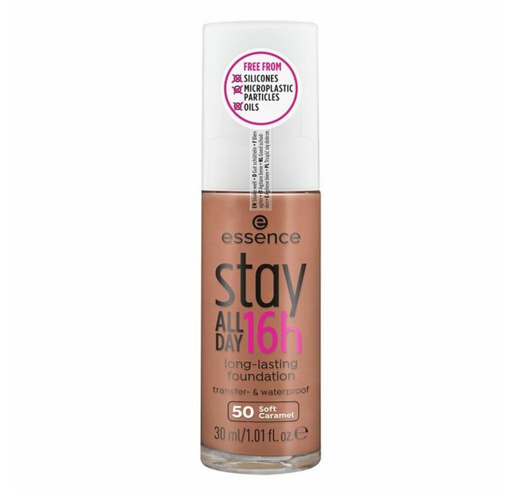 Essence Foundation Foundation Stay All Day 16h Long-Lasting 50 Soft Caramel, 30 ml von Essence