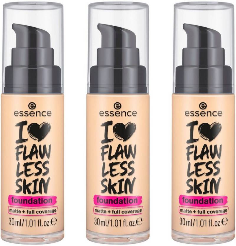 Essence Foundation I LOVE FLAWLESS Foundation, 3-tlg. von Essence