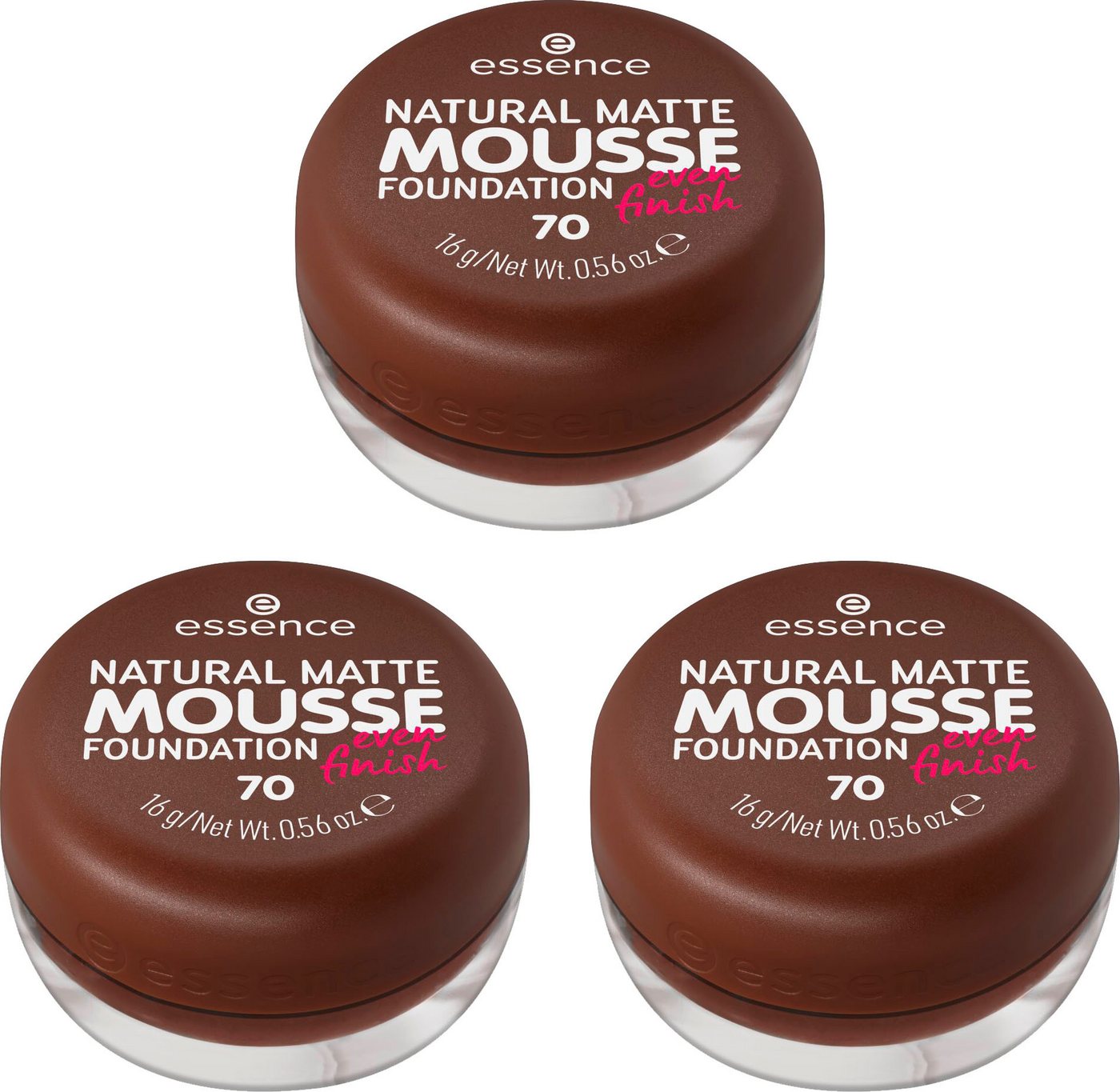 Essence Foundation NATURAL MATTE MOUSSE FOUNDATION, 3er Pack, mit Clean-Beauty-Textur Essence Foundation NATURAL MATTE MOUSSE FOUNDATION, 3er Pack, mit Clean-Beauty-Textur von Essence