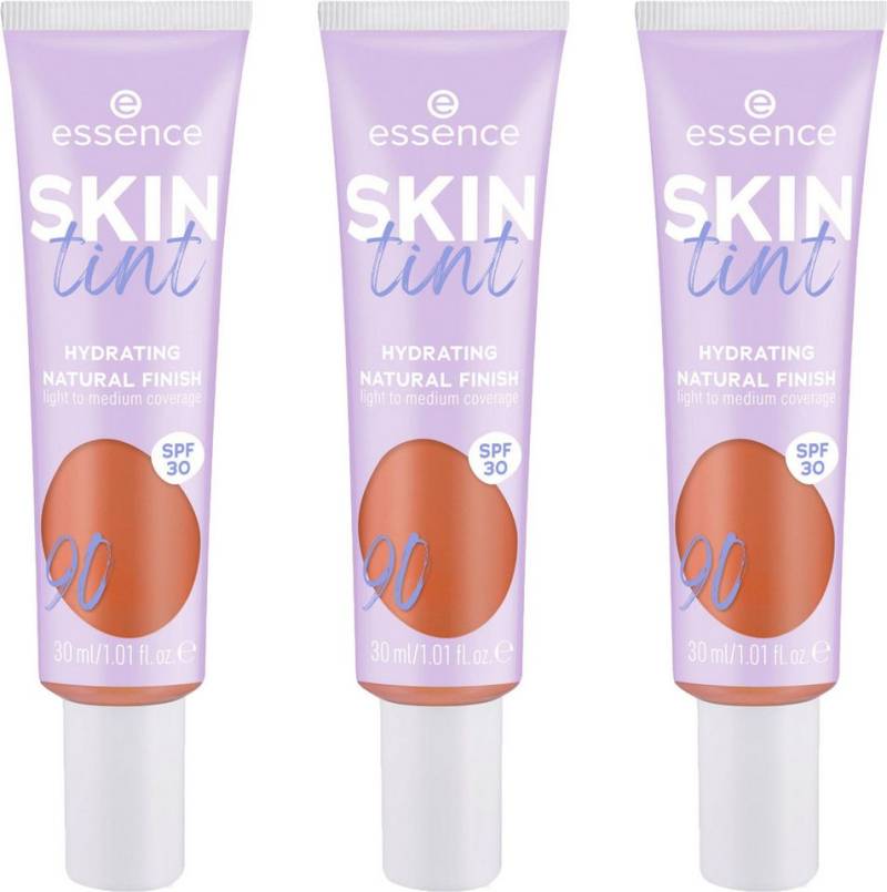 Essence Foundation SKIN tint, 3er Pack, mit veganen Inhaltsstoffen von Essence