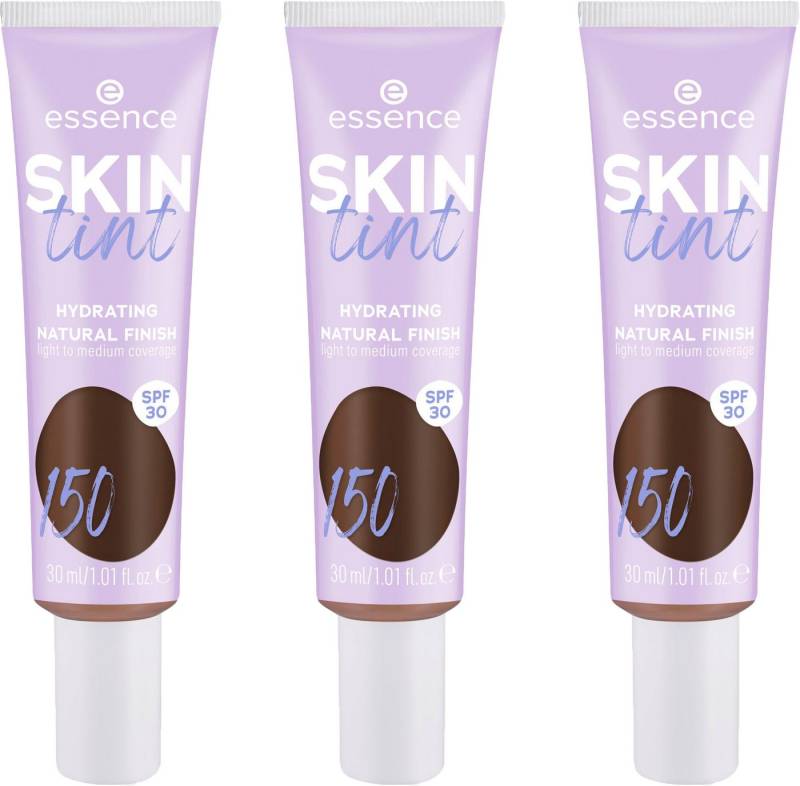 Essence Foundation SKIN tint, 3er Pack, mit veganen Inhaltsstoffen von Essence