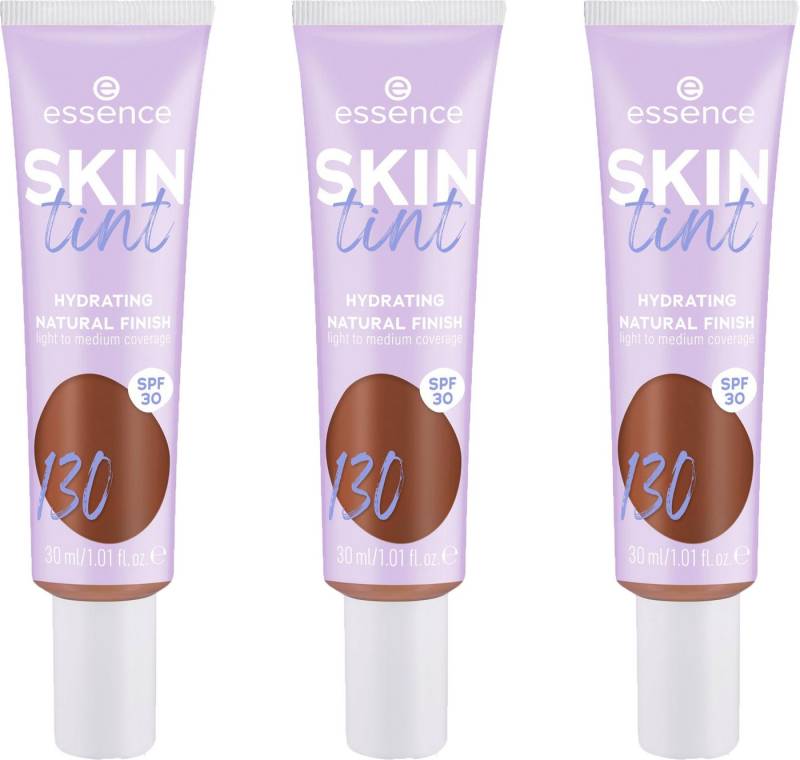 Essence Foundation SKIN tint, 3er Pack, mit veganen Inhaltsstoffen von Essence