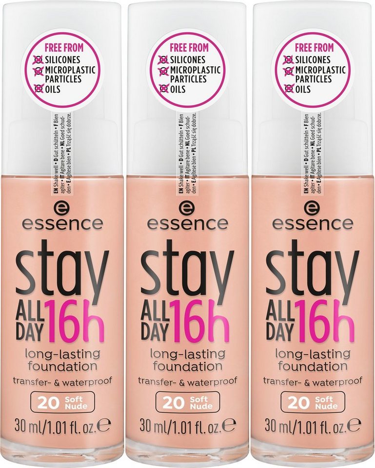 Essence Foundation stay ALL DAY 16h long-lasting, 3-tlg., mit super softer Textur Essence Foundation stay ALL DAY 16h long-lasting, 3-tlg., mit super softer Textur von Essence