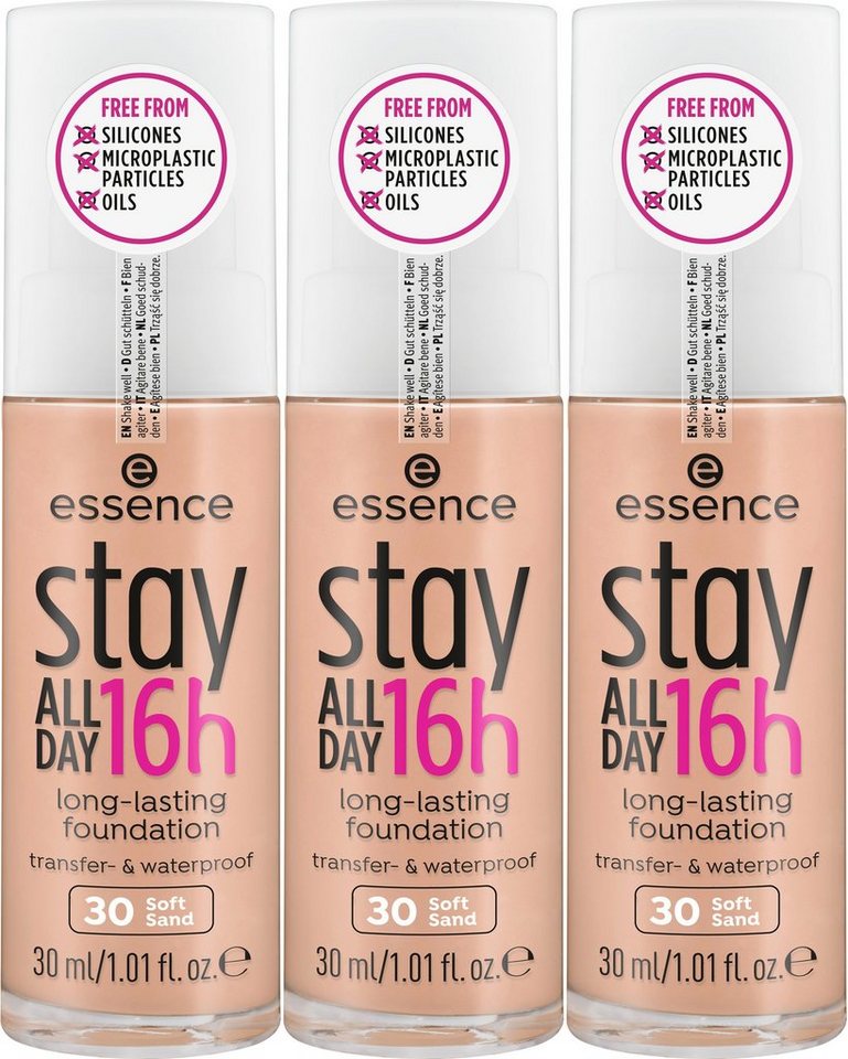 Essence Foundation stay ALL DAY 16h long-lasting, 3-tlg., mit super softer Textur von Essence