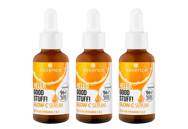 Essence Gesichtsserum HELLO, GOOD STUFF! GLOW-C SERUM Set, 3-tlg., Zieht schnell ein, mit Vitamin C, E und Orangenextrakt, vegan. Essence Gesichtsserum HELLO, GOOD STUFF! GLOW-C SERUM Set, 3-tlg., Zieht schnell ein, mit Vitamin C, E und Orangenextrakt, vegan. von Essence