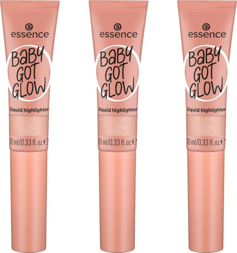 Essence Highlighter BABY GOT GLOW liquid highlighter, 3er Pack, mit Sponge-Applikator von Essence