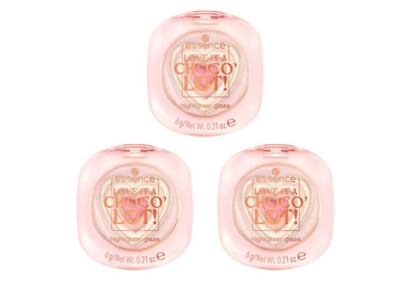 Essence Highlighter LOVE IT A CHOCO' LOT! highlighter glaze, 3-tlg., mit glänzender Textur von Essence