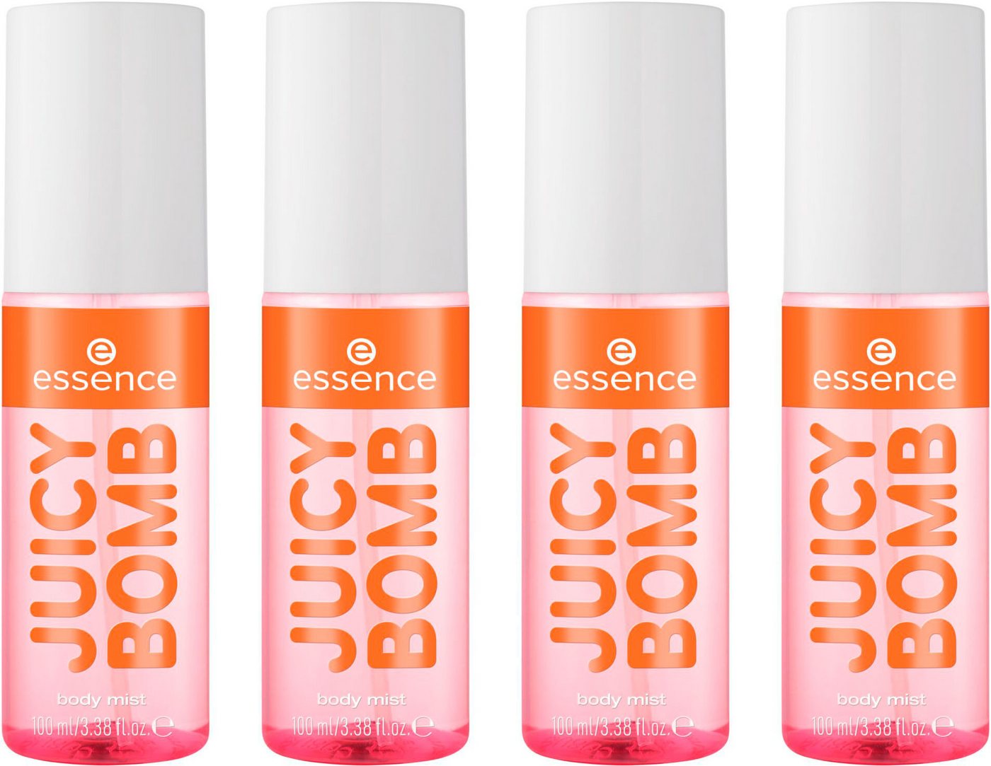 Essence Körperspray JUICY BOMB PARTY body mist 02, 4-tlg., Reisefreundliches Flakon, hält den ganzen Tag, riecht sommerlich-süß. von Essence