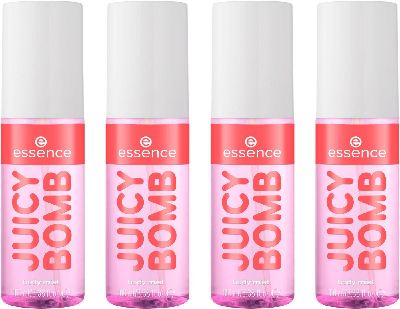 Essence Körperspray JUICY BOMB PARTY body mist 03, 4-tlg., Reisefreundliches Flakon, hält den ganzen Tag, riecht fruchtig-frisch. von Essence