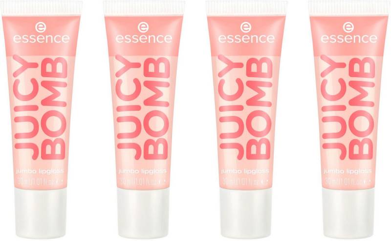 Essence Lipgloss JUICY BOMB PARTY jumbo lipgloss, 4-tlg., Ultraglänzendes Finish, transparente Textur, Litschi-Duft, vegan. von Essence