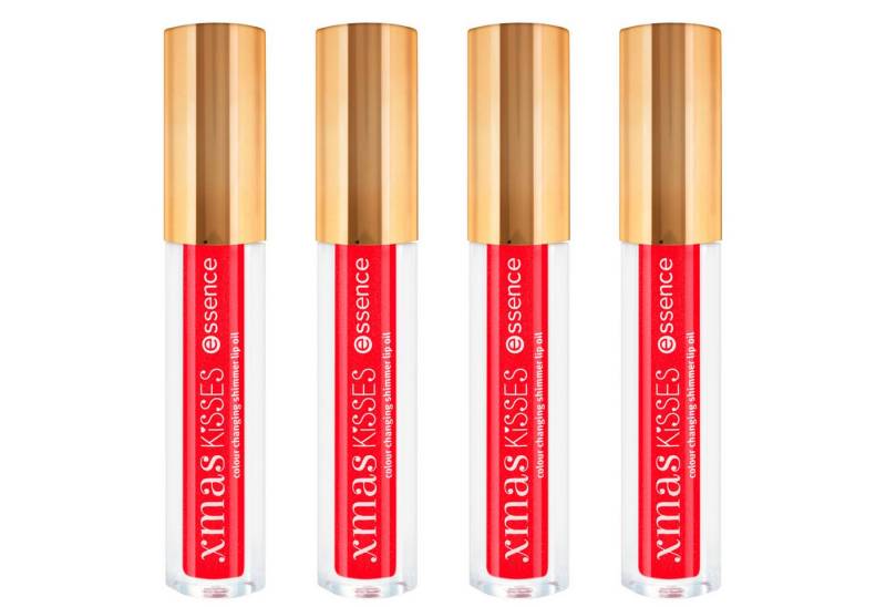 Essence Lipgloss xmas KiSSES colour changing shimmer lip oil, 4-tlg., mit Vitamin E von Essence