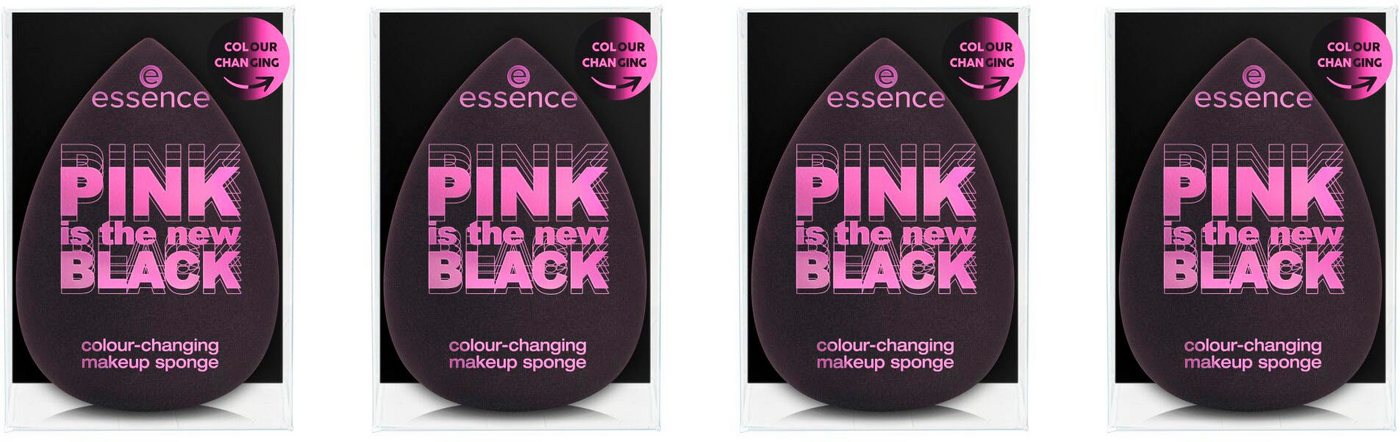 Essence Make-up Schwamm PINK is the new BLACK colour-changing makeup sponge, 4er-Set, Colour-changing von Essence