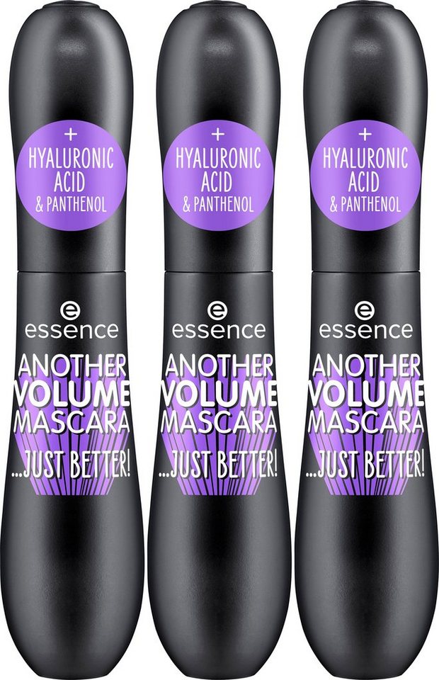 Essence Mascara ANOTHER VOLUME MASCARA...JUST BETTER!, 3-tlg., mit Hyaluronsäure und Panthenol von Essence