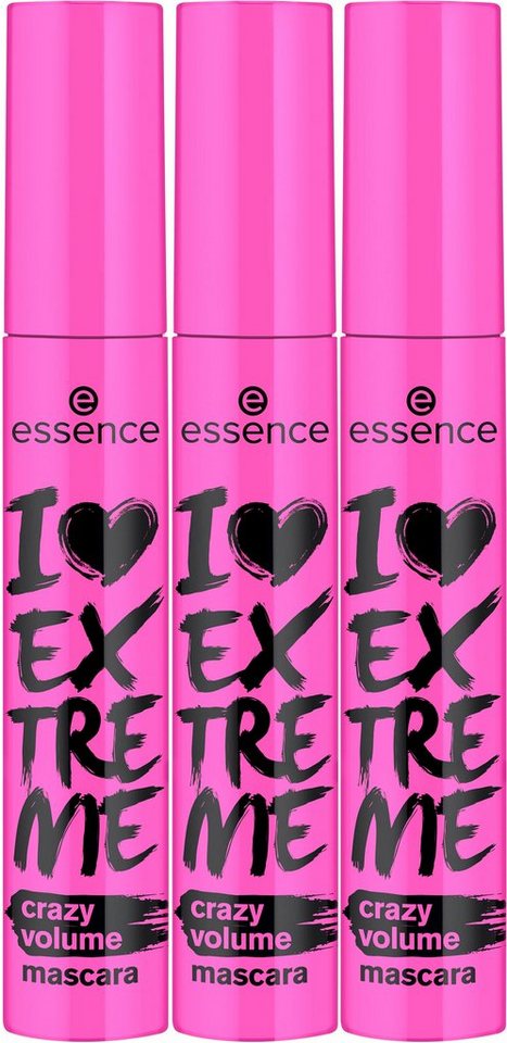 Essence Mascara I LOVE EXTREME crazy volume mascara, 3-tlg. von Essence