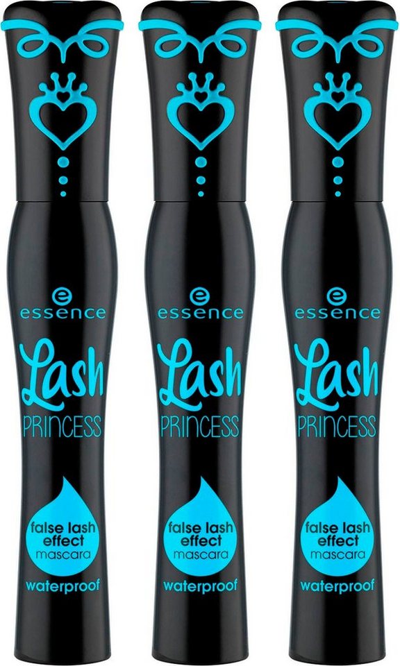Essence Mascara Lash PRINCESS false lash effect waterproof, 3er-Pack, mit langanhaltender Formel von Essence