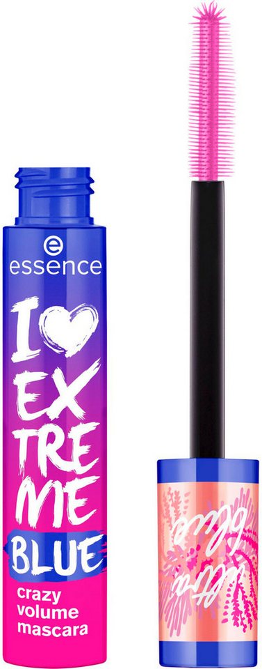 Essence Mascara live LIFE in CORAL I LOVE EXTREME BLUE crazy volume mascara, 3-tlg., mit extra Volumen von Essence