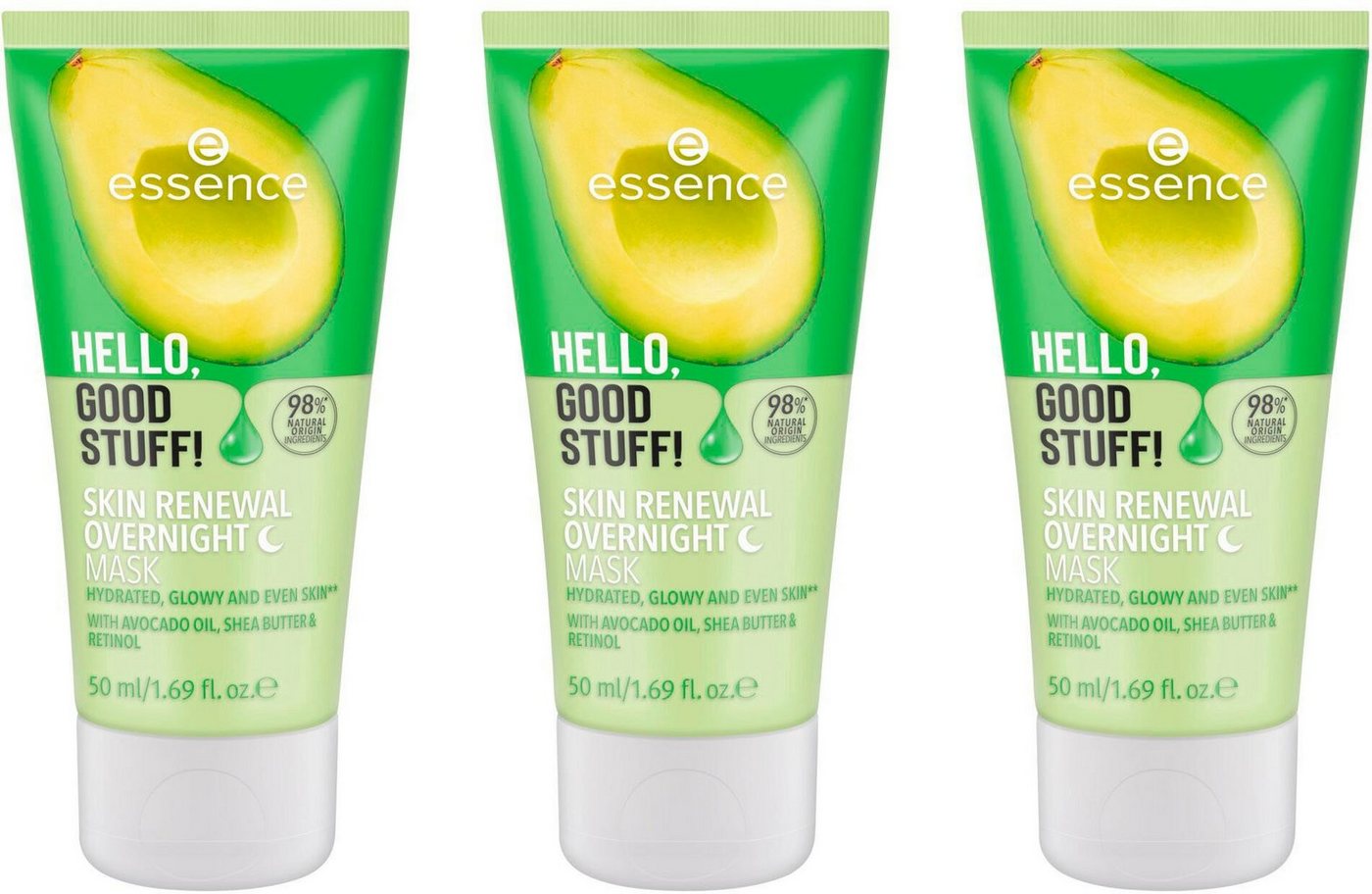 Essence Nachtcreme HELLO, GOOD STUFF! SKIN RENEWAL OVERNIGHT MASK Set, 3-tlg. von Essence