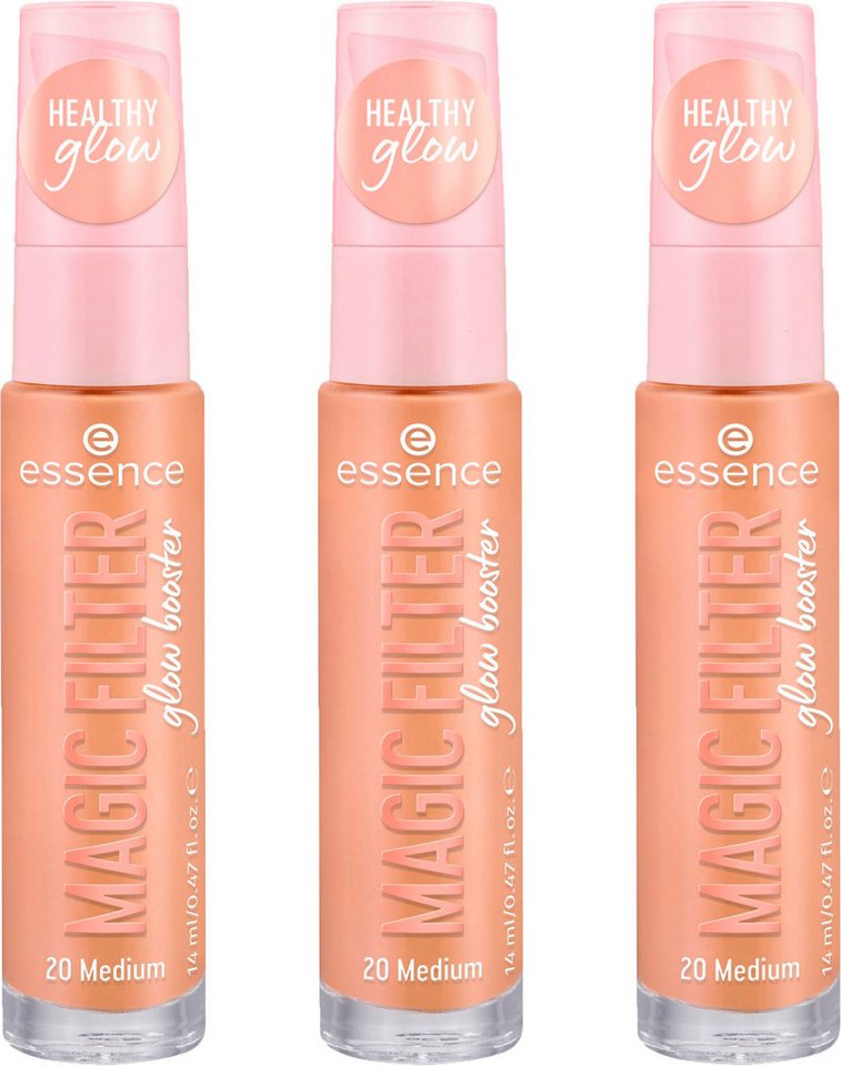 Essence Primer MAGIC FILTER glow booster, 3er Pack, Grundierung für Make-Up von Essence