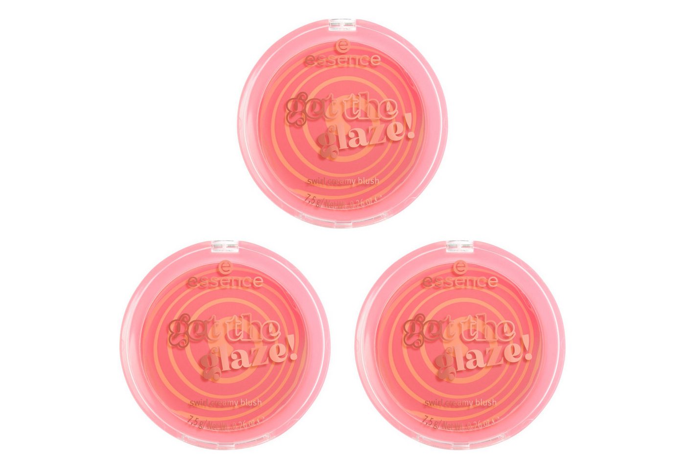 Essence Rouge get the glaze! swirl creamy blush, 3-tlg., Cremiges Swirl-Blush für rosigen Glow! von Essence