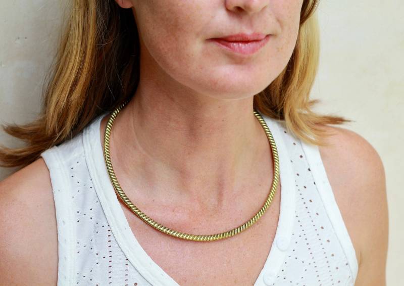 Runder Chocker, Halsring, Brassschocker, Vergoldeter Messing, Nickelfrei & Wasserfest von EssenceofZasi