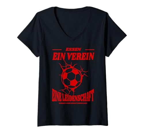 Damen Essen Fußball Fan T-Shirt mit V-Ausschnitt Damen Essen Fußball Fan T-Shirt mit V-Ausschnitt von Essener Heimat Fans Geschenkidee