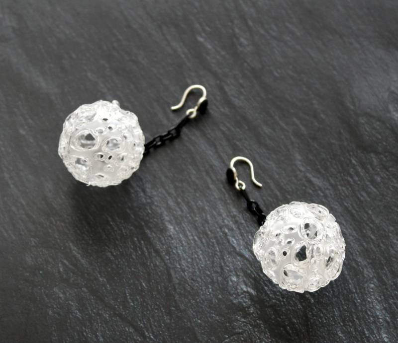 Ohrring, Kugelohrringe, 30 Mm Kugelanhänger, Leichte Ohrringe, Große Weiße Unigue Schmuck, Boho Schmuck von EsseniaBoutique