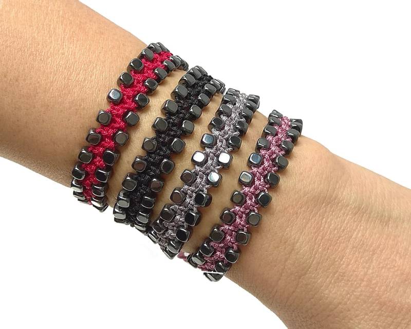 Hämatit Armband, Makramee Perlenarmband, Passende Armbänder Für Paare, Geschenk Heilsteinarmband, Armbandset Paare Hämatit Armband, Makramee Perlenarmband, Passende Armbänder Für Paare, Geschenk Heilsteinarmband, Armbandset Paare von EssensaJewellery
