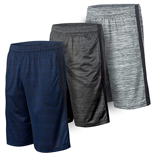 Athletic Shorts für Herren – Herren Basketballshorts – Sportshorts für Workout, Fitnessstudio, Laufen, 3 Stück pro Set, XX-Large von Essential Elements