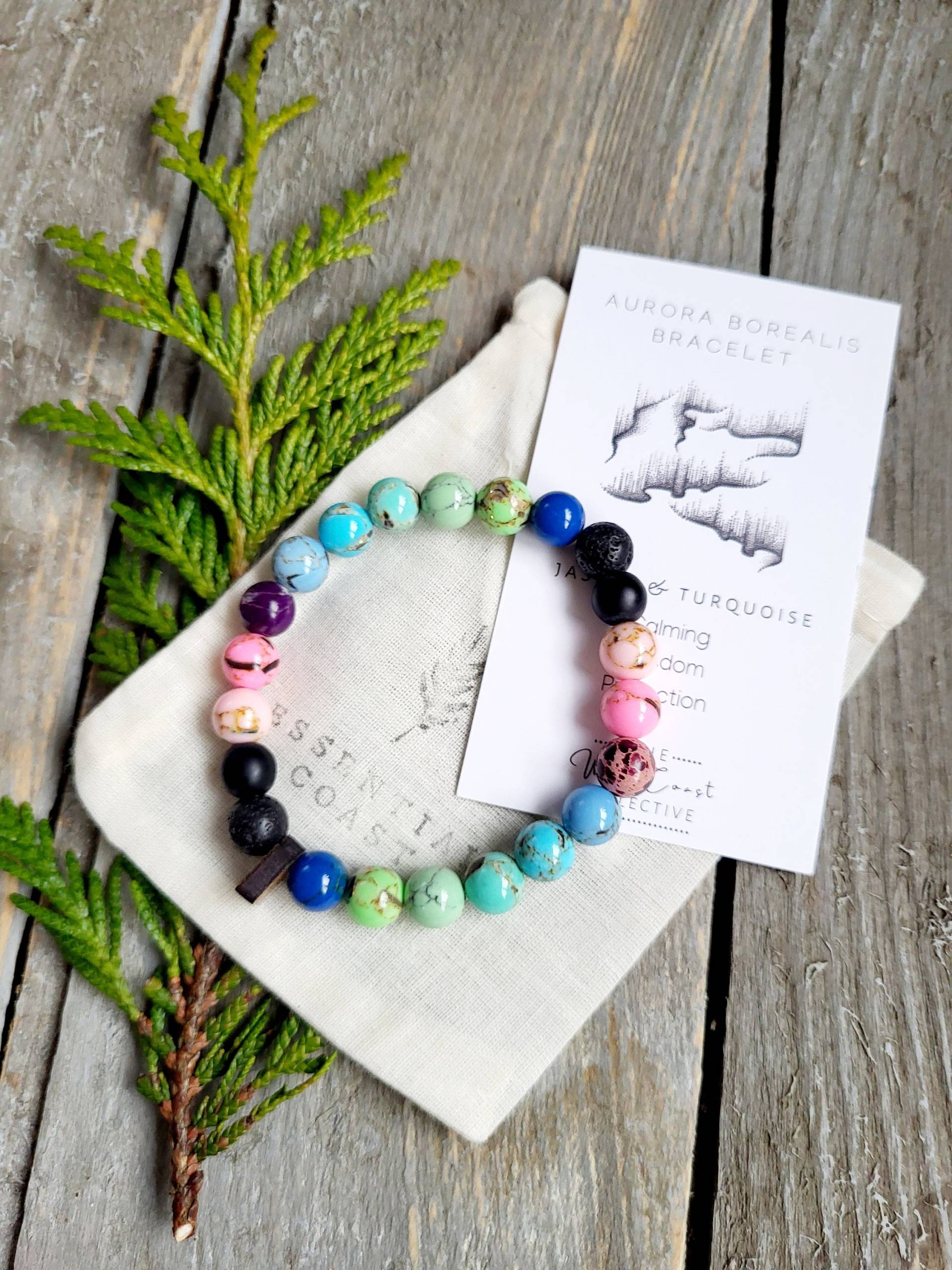 Aurora Borealis Edelstein Armband | Nordlichter Perlenschmuck von EssentialCoast