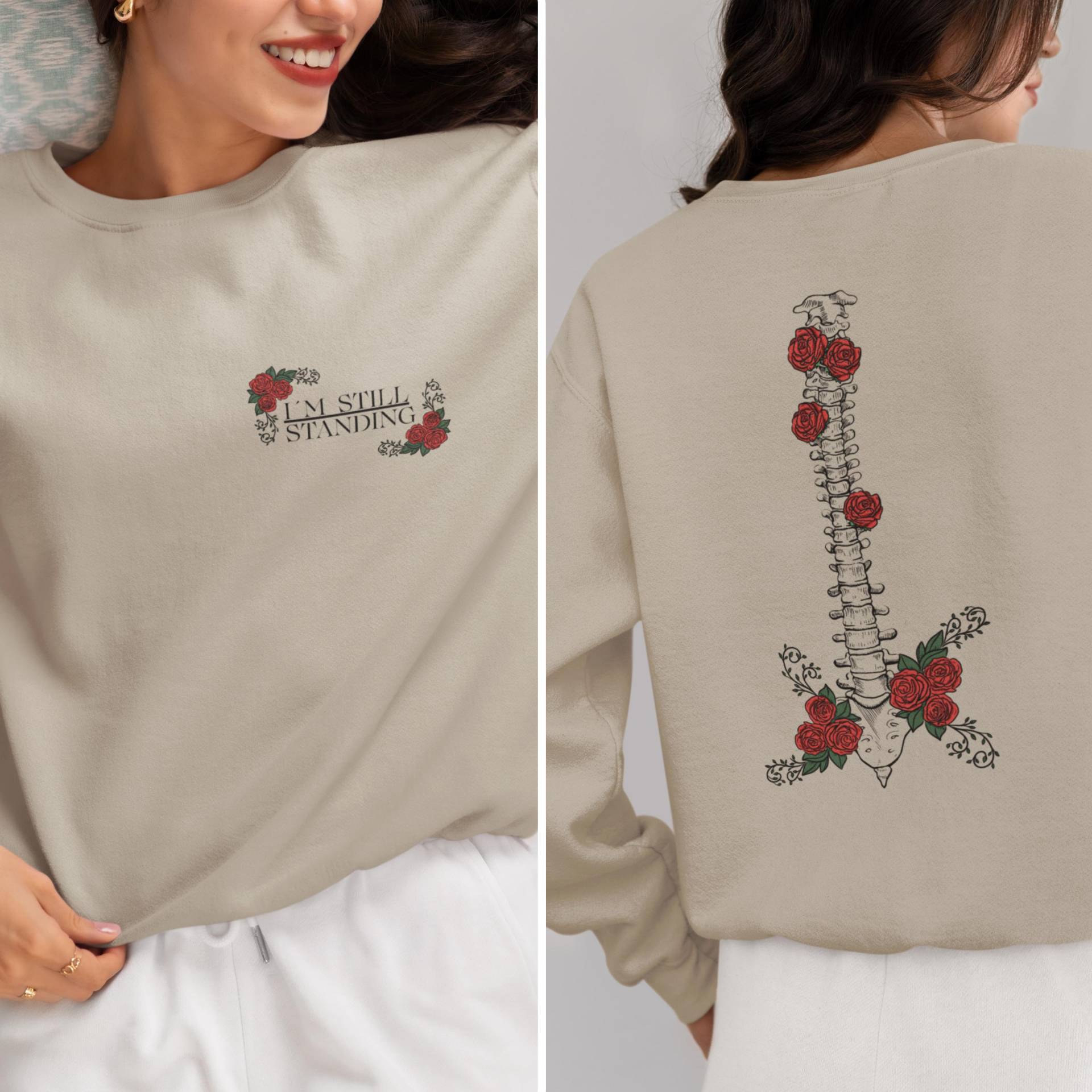 I'm Still Standing Sweatshirt | Resilience Mental Health Crewneck Rosy Spine Empowerment Sweater Trauma Recovery Gift von EssentialEchoes