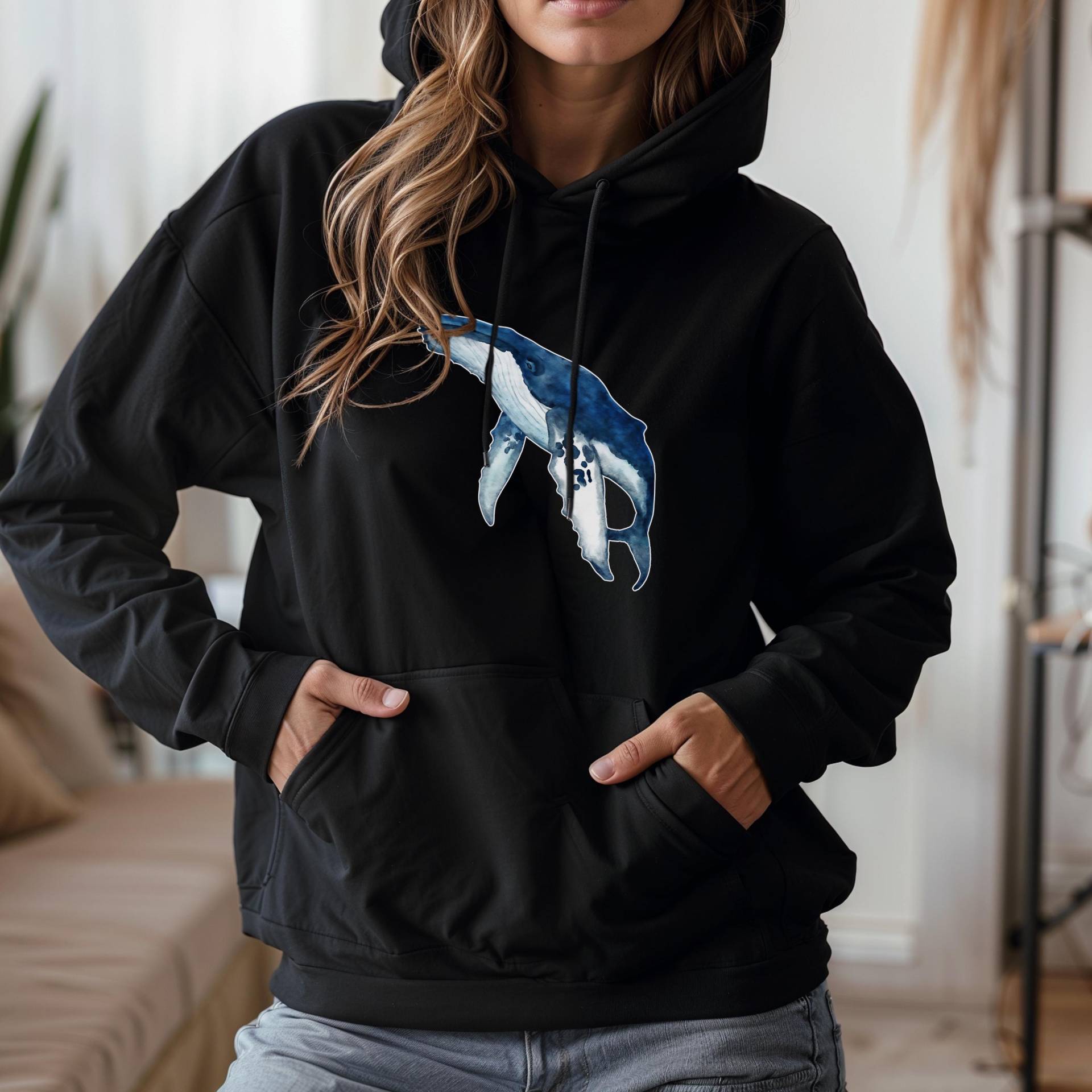 Life's Deep Whale Hoodie | Mental Health Awareness Pullover Self Care Ocean Sweatshirt Anxiety Relatable Gift von EssentialEchoes