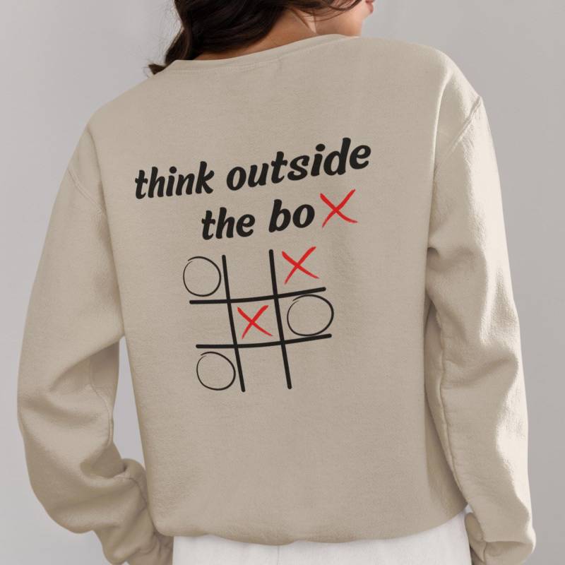 Think Outside The Box Sweatshirt | Creative Mindset Crewneck Bold Mental Health Gift Motivational Unisex Apparel von EssentialEchoes